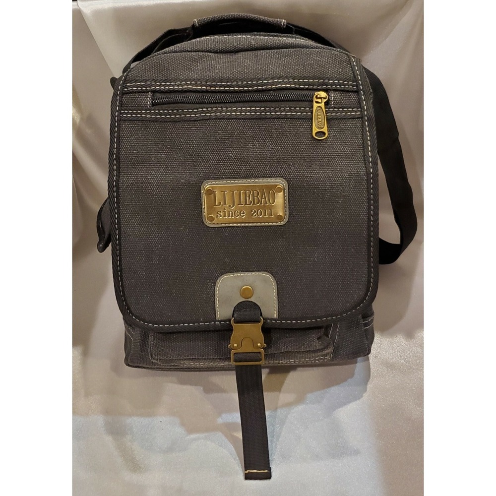 Lijiebao Messenger Bag Bohemian Crossbody Canvas w/ Cell Pocket Granola